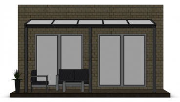 Preview: Überdachung mit 16 mm Polycarbonat, 5 x 2,5 m